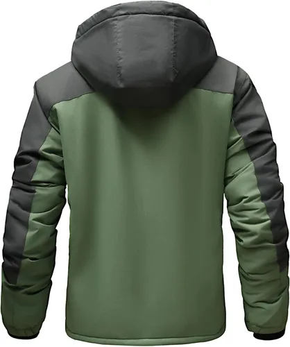 Miniatura 3 de INVACHI Chaqueta de esquí de invierno para hombre, impermeable, resistente al viento, forro polar con capucha