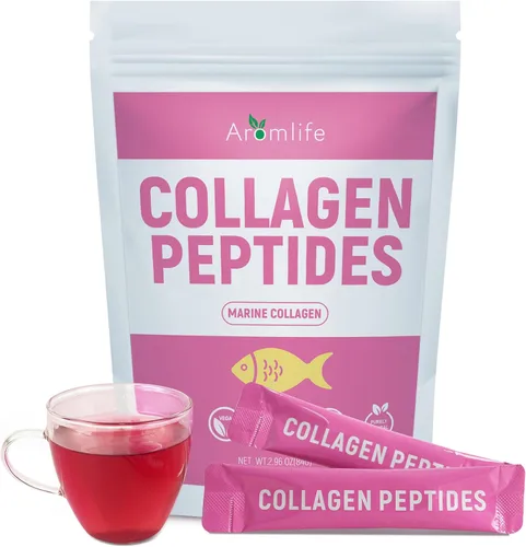 Aromlife Péptidos de colágeno para mujeres, sin aglomeración, 14 días de péptidos de colágeno en polvo para piel, cabello, uñas y digestivo, sabor a
