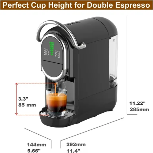 Miniatura 2 de Máquina de Espresso Mini Magician1 para Nespresso Original, Dolce Gusto, Lavazza Blue, Cápsulas ESE, Máquina de Café de 19 Bares para Café Molido