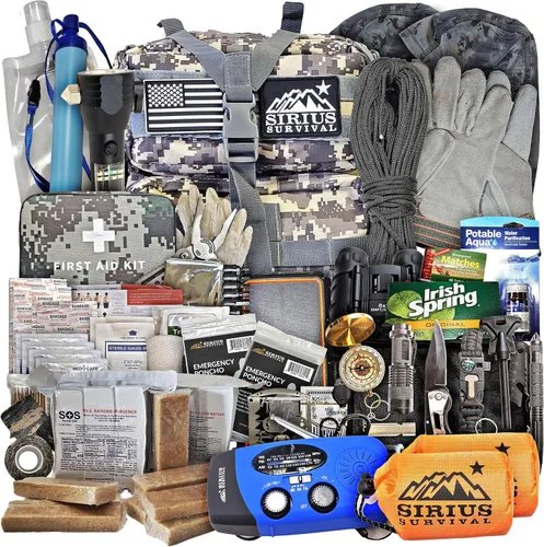 Miniatura 15 de Sirius: Bolsa de Emergencia Precargada - Kit de 72 Horas para 2 Personas - Kit de Supervivencia en Mochila de Emergencia - Mochila Táctica Premium