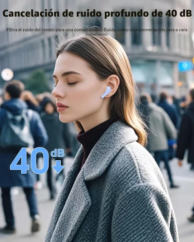 Miniatura 3 de Auriculares inalámbricos, Bluetooth 5.4, estéreo de bajos, auriculares con micrófono con cancelación de ruido, pantalla LED en el oído, llamadas