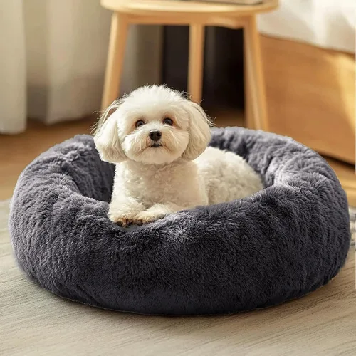 Miniatura 56 de JOLLYVOGUE - Cama para perros y gatos, cama relajante y antiestrés para mascotas y perros pequeños, cojín esponjoso en forma de dona para mascotas
