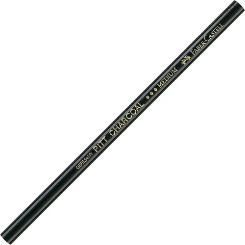 Faber-Castell PITT - Lápiz de carbón de calidad suprema, sin grasa ni aceite, negro, mediano