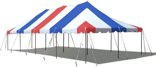TentandTable Tienda de campaña con toldo de alta calidad de 20 x 40 pies, rojo/blanco/azul, para exteriores, capacidad de 80 a 160 personas para