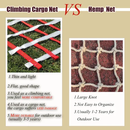 Miniatura 5 de Red de carga para niños escalando, juego de red de hamaca Ninja Line Jungle Gym Fence Protection Rope Net Truck Netting, accesorios para Slacklines