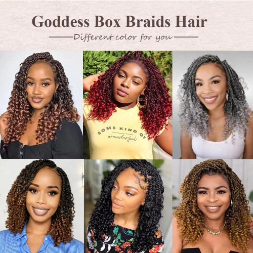 Miniatura 6 de Goddess Box Braids 1B3330 - Trenzas de ganchillo bohemias de 10 pulgadas para mujeres negras, paquete de 7 paquetes de trenzas bohemias preenlazadas