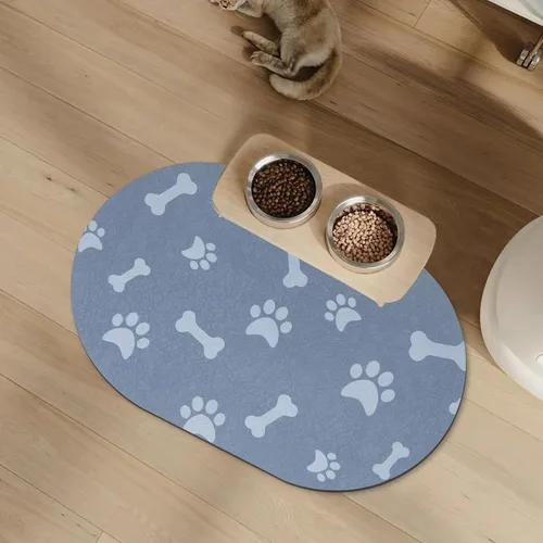 Miniatura 16 de YCT Tapete de comida para gatos – Tapetes de alimentación para perros – Alfombras absorbentes antideslizantes para gatos, 16.9 x 24 pulgadas