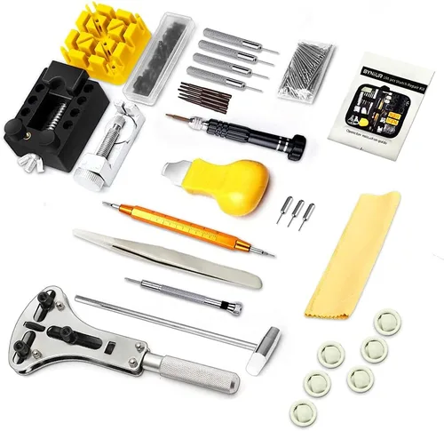 Miniatura 7 de BYNIIUR Kit de reparación de reloj herramientas de barra de resorte abridor de caja de reloj kit de herramientas de repuesto de batería de reloj