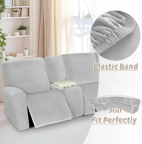 Miniatura 92 de Arfntevss Fundas de sofá seccional reclinable de terciopelo, Funda de sofá seccional de esquina para sofá reclinable, Funda elástica suave