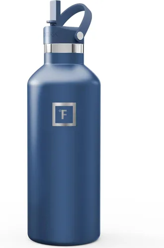 Miniatura 67 de IRON °FLASK Botellas de agua de campamento/senderismo, 3 tapas (estrecha con popote), sin fugas, aisladas al vacío, acero inoxidable de doble pared
