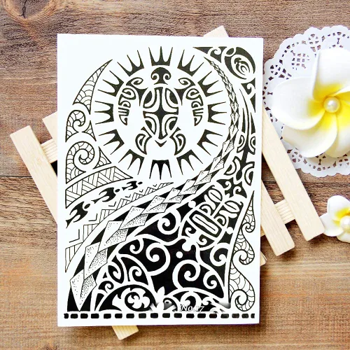 Miniatura 4 de Tatuajes tribales, 4 hojas de tatuajes tribales de brazo y 2 hojas de tatuajes temporales extra grandes similares al pecho de brazo de roca Tatuajes