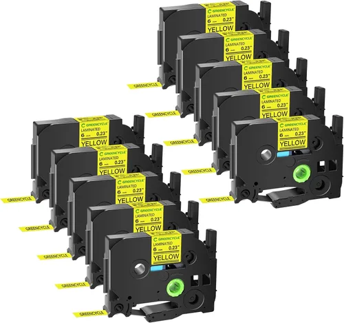Miniatura 14 de GREENCYCLE TZe-111 - Cinta adhesiva transparente laminada de 0.23 pulgadas compatible con Brother P-Touch TZ-111 TZe111, cinta negra sobre