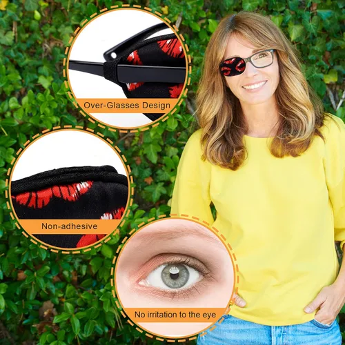 Miniatura 2 de eZAKKA Parches para ojos para adultos, parche para gafas, parche médico de seda para parches de ojo vago para mujeres, ambliopía, estrabismo