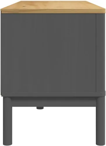 Miniatura 6 de vidaXL Mueble de TV Floro – Mueble de TV de madera de pino macizo gris – 44.9 x 16.9 x 21.7 pulgadas para televisores de 51 a 60.1 pulgadas – Unidad