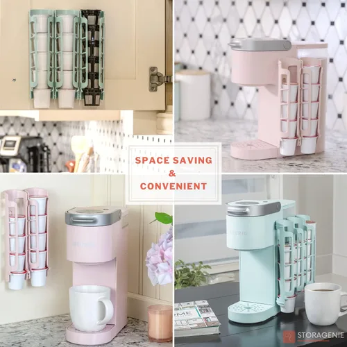 Miniatura 5 de STORAGENIE Soporte para cápsulas de café Keurig K-Cup, almacenamiento lateral para tazas K, perfecto para mostradores pequeños (rosa)
