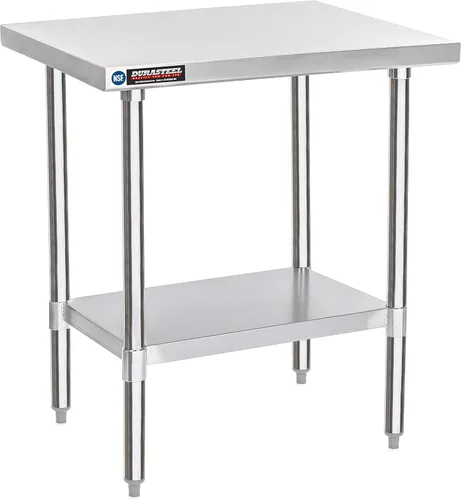 Miniatura 38 de DuraSteel Carrito de acero inoxidable NSF de 30 x 72 pulgadas, mesa de preparación de alimentos resistente con estante inferior, isla de cocina