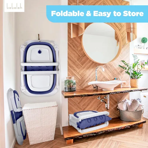 Miniatura 5 de BEBELEH™ Bañera plegable para bebé – Bañera + Cabestrillo para bañera de bebé + Cabestrillo para recién nacido – Bañera para bebé de recién nacido a