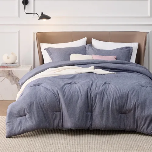 Miniatura 35 de Bedsure - Juego de edredón queen - Juego de ropa de cama refrescante y cálida, ropa de cama reversible gris claro para todas las estaciones, 3 03
