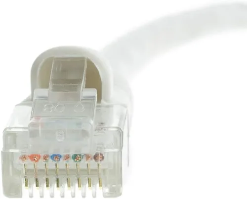 Miniatura 4 de CableWholesale Cable de conexión Ethernet Cat6a blanco de 7 pies, sin enganches/arranque con conector RJ45, 500 MHz, 24 AWG, UTP