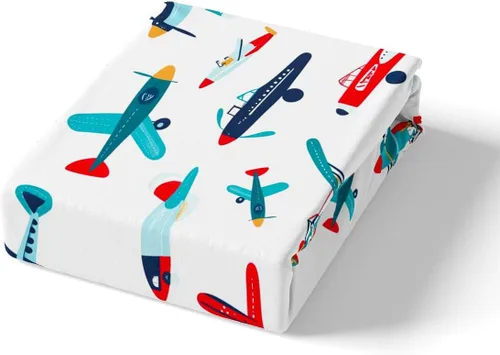 Miniatura 4 de Juego de sábanas bajeras de dibujos animados de aviones para niños y niñas, juguetes de dibujos animados, ropa de cama con vehículos aeronáuticos