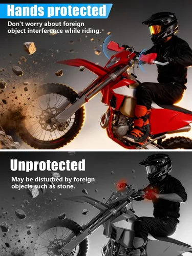 Miniatura 4 de JFG RACING Paramanos Universales para Motocicleta y Bicicleta de Tierra, Paramanos de Manillar de 7/8 Pulgadas 22mm y 1 1/8 Pulgadas 28mm para Rojo