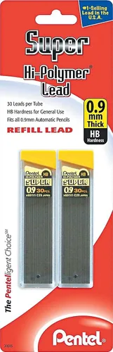 Miniatura 2 de Pentel Super Hi-Polymer - Recambio de plomo, 0.035 in de grosor, HB, 60 piezas de plomo (C29BPHB2), gris