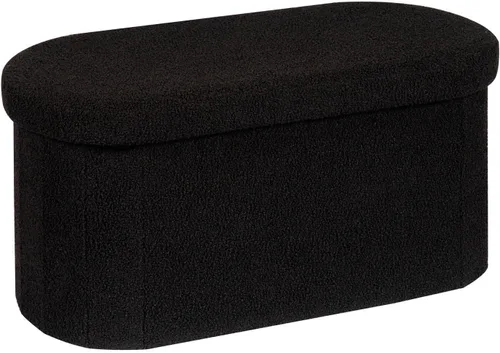 Miniatura 14 de B FSOBEIIALEO Otomana de Almacenamiento para Dormitorio, Reposapiés Otomano Plegable de Almacenamiento Boucle, Cubo Otomano Plegable Pequeño de Beige