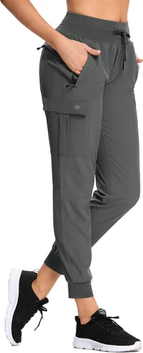 RlaGed - Pantalones tipo cargo de senderismo para mujer, pantalones deportivos ligeros, de secado rápido, resistentes al agua, para pesca y al aire