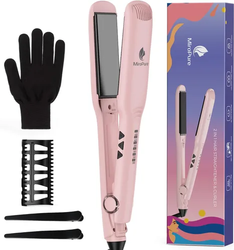 Miniatura 8 de MiroPure Plancha plana de 1.5 pulgadas, plancha de pelo con calentamiento rápido de 30 segundos y apagado automático de 60 minutos, alisador