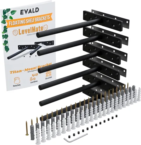 Miniatura 22 de EVALD Soporte de Estante Flotante Resistente Soporte de Repisa Flotante de 4 Pulgadas, Soportes de Estante Ocultos y Anclajes Accesorios