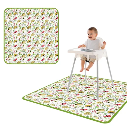 Miniatura 23 de BapronBaby Adventure Awaits - Tapete impermeable para debajo de sillas altas, suelos, mesas, tiempo de juego o artes y manualidades, lavable a