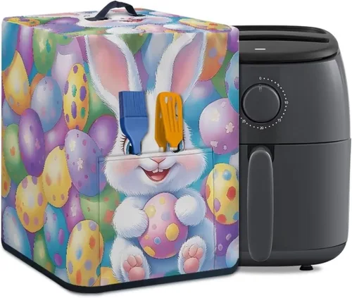 Miniatura 37 de Air Fryer Oven Dust Cover with Handle and Pocket, Easy Cleaning Electric Appliance Cover, Brown Flower Flor marrón (Brown Flower)