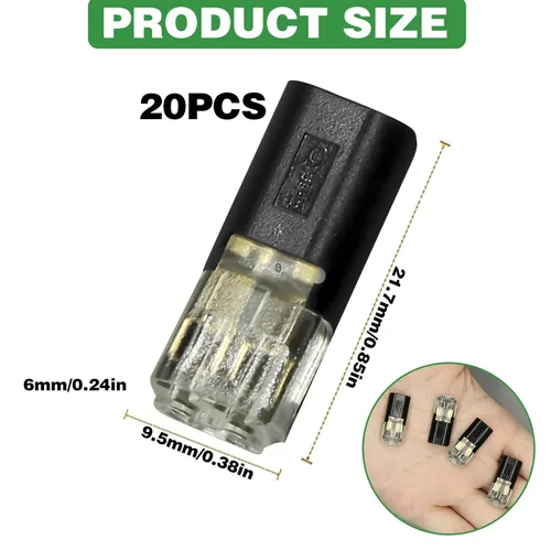 Miniatura 7 de 20 piezas conectores enchufables de doble cable, conectores de tira de luz LED, 2 pines, conectores de tira de luces LED, conector de cable de bajo