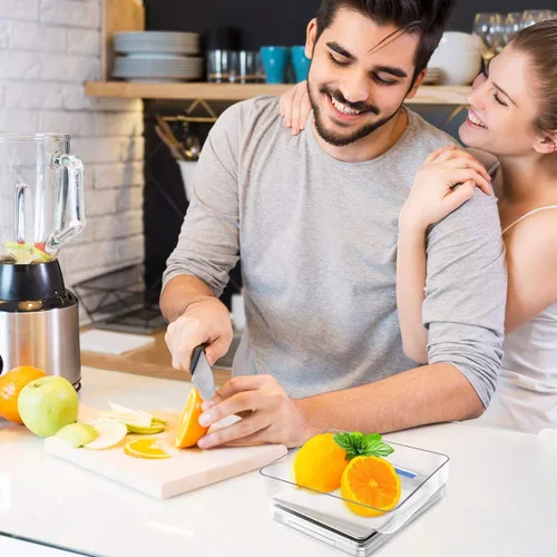 Miniatura 4 de Báscula digital de cocina de Fuzion 105.82 oz/0.1 g, báscula de bolsillo para alimentos, 6 unidades de conversión, báscula de gramos con 2 bandejas
