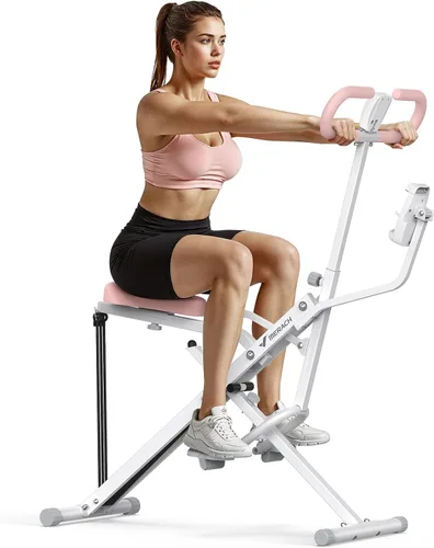 Miniatura 10 de MERACH Máquina de Sentadillas Mejorada para Mujeres, Entrenador Inteligente de Remo y Sentadillas Profundas con Soporte para Tableta, Resistencia