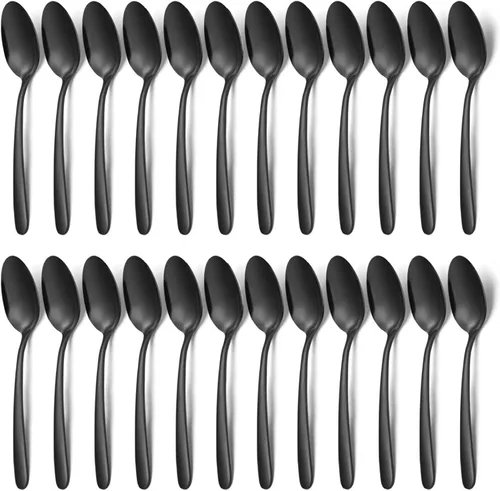 Miniatura 9 de Unokit - Juego de 24 cucharas de té – Cuchara de acero inoxidable de 6.7 pulgadas, postre, mesa, cucharas de cubiertos solo para el hogar, cocina