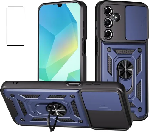 Miniatura 17 de Funda para Motorola Moto G 5G 2024 con protector de pantalla, funda protectora con protector de cámara, funda protectora con función atril para Moto