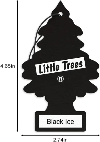 Miniatura 7 de Little Trees - Ambientador de árbol colgante que proporciona un aroma de larga duración para tu hogar o tu auto. Aroma Black Ice, 24 unidades Negro