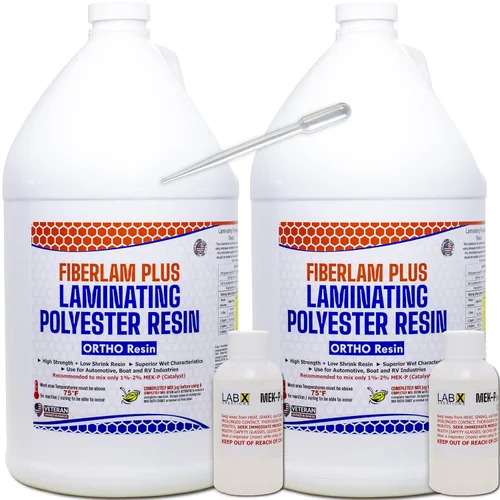 Miniatura 11 de FIBERLAM Plus 1-10G Resina de poliéster 1-10 galones +endurecedor MEKP; revestimiento de baja viscosidad para laminado de estera/biaxial/tela