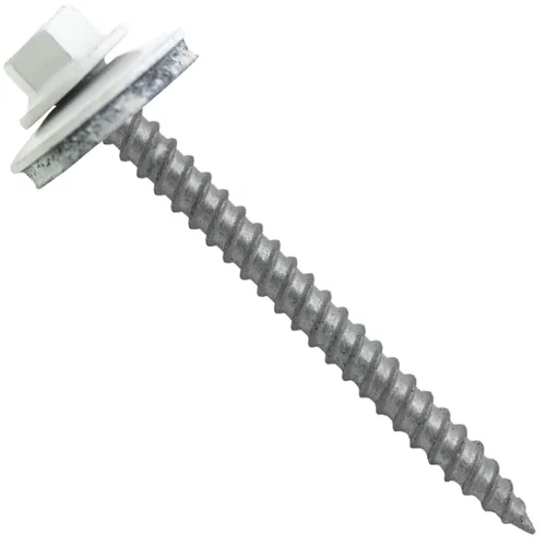 Miniatura 15 de 12 tornillos para techos de metal gris ABC de 2-1/2 pulgadas, cabezal de arandela hexagonal, arranque automático/roscado, arandela EPDM. 1 bolsa