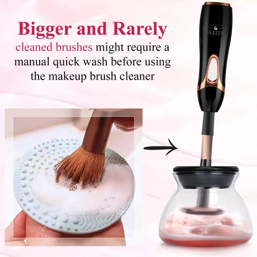 Miniatura 3 de Kleem - Máquina limpiadora de brochas de maquillaje eléctrica Lavadora automática de brochas de maquillaje y secadora giratoria con champú