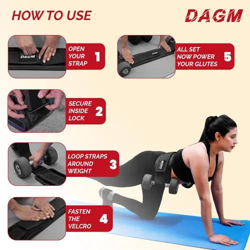Miniatura 6 de DAGM Hip Thrust Belt for Dumbbells Heavy weights – Ultra-Thick No-Bruise Glute Workout Belt for Women & Men – 500 lbs Capacity – Adjustable for Home