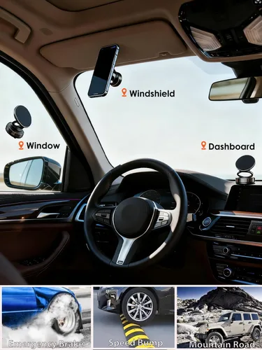 Miniatura 5 de Soporte magnético para teléfono de coche al vacío con imanes fuertes, soporte ajustable de 360° para teléfono celular, soporte plegable Magsafe