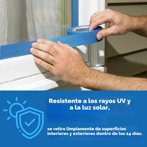 Miniatura 8 de ScotchBlue Cinta de pintor original para múltiples superficies, 0.94 pulgadas x 60 yardas, 4 rollos, azul, cinta de pintor que protege superficies