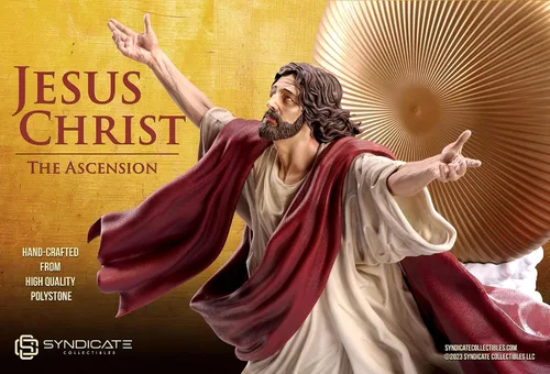 Miniatura 8 de La Ascensión de Jesucristo - Escultura de estatua de Polystone de 11 pulgadas Edición de bata roja a escala 1:10
