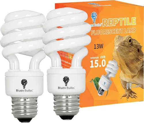 Miniatura 8 de Paquete de 2 bombillas para reptiles de 13 W, luz UVA UVB del desierto, luz de reptil UVB 10.0, bombilla de terrario fluorescente compacta adecuada
