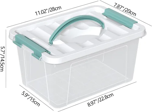 Miniatura 5 de Yuright Contenedor de plástico transparente de 6 cuartos de galón con tapa, paquete de 2 cajas de almacenamiento con pestillo