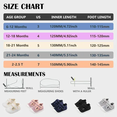 Miniatura 7 de AILYLAKP Baby Toddler Girls Boys Shoes Lightweight Breathable for Non-Slip Infant First Walking Shoes Outdoor Toddler Baby Summer Shoes Sandals 6 9