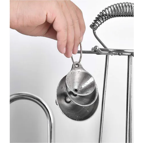 Miniatura 7 de Embudo de metal de acero inoxidable, juego de 3 embudos de tamaño grande, mediano y pequeño, embudos de cocina de grado alimenticio en miniatura