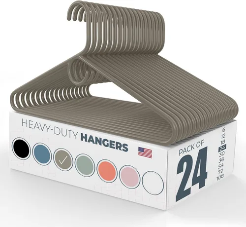 Miniatura 54 de Perchas de plástico resistentes hechas en Estados Unidos a granel, 20, 30, 50, 100 unidades disponibles, perchas de plástico fuertes, perchas